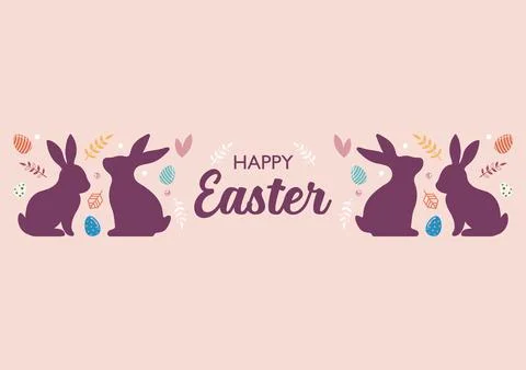 Happy Easter decorated easter card 库存插图