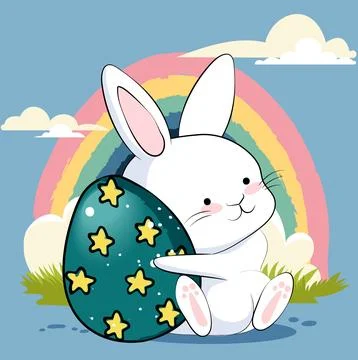 Happy Easter, decorated easter card, banner イラスト素材