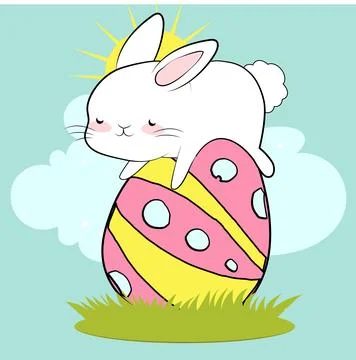 Happy Easter, decorated easter card, banner イラスト素材