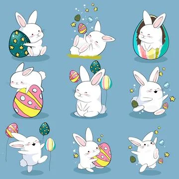 Happy Easter, decorated easter card, banner イラスト素材