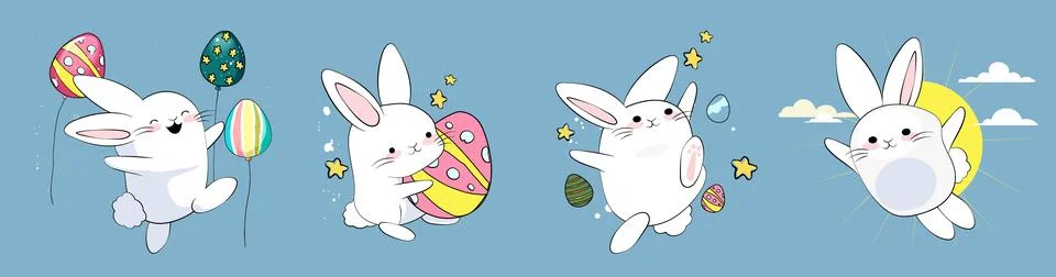Happy Easter, decorated easter card, banner イラスト素材