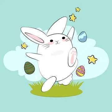 Happy Easter, decorated easter card, banner イラスト素材