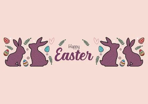 Happy Easter decorated easter card doodle style. invitation card Stock Illustration