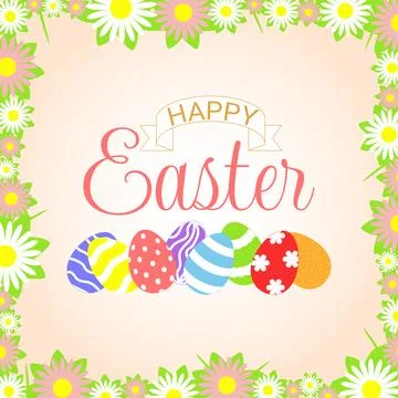 Happy Easter design for greeting cards, posters, holiday covers. 스톡 일러스트