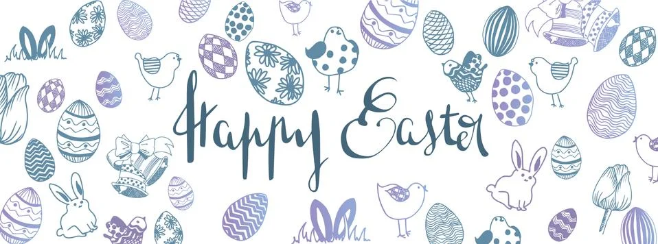 Happy easter doodles Stock Illustration