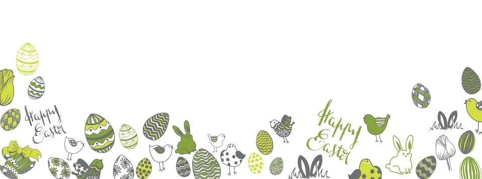 Happy easter doodles Stock Illustration