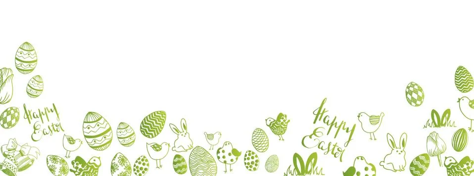 Happy easter doodles Stock Illustration