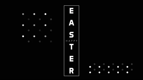 Happy Easter with dots pattern on black gradient Video stock 236175992