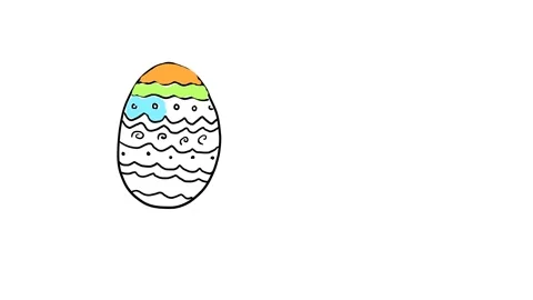 Happy Easter! Drawing and coloring Easter egg animation 2D. Stock Footage 146231169