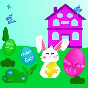 Happy Easter. Easter background home, congratulations. greeting cards with eg Stock Illustration