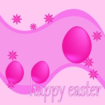 Happy Easter. Easter background pink, congratulations. greeting cards with eg Stock Illustration
