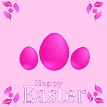 Happy Easter. Easter background pink, congratulations. greeting cards with eg Stock Illustration