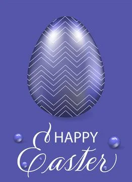 Happy Easter. Easter background in purple, patterned Easter eggs. Poster 스톡 일러스트