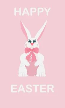 Happy easter. Easter bunny with an egg in his paws Illustrazione stock