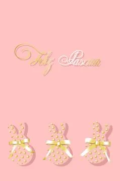 Happy easter. Easter card. Spring flowers on a pink background. Translation f Illustrazione stock