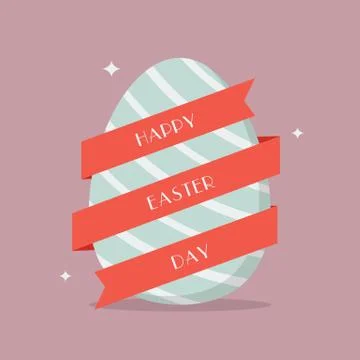 Happy easter with easter egg Stock Illustration