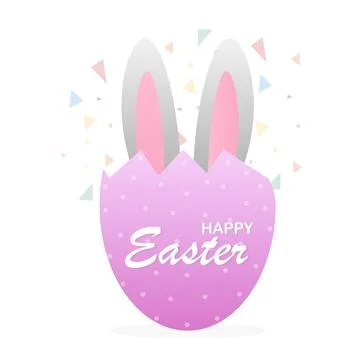 Happy Easter. Easter egg. rabbit ears. Vector illustration 스톡 일러스트