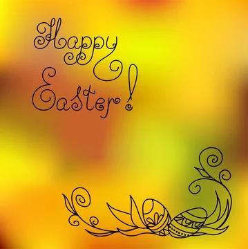 Happy easter with easter eggs in corner Stock Illustration