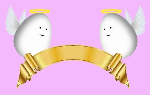 Happy easter. Easter eggs in the form of angels Stock Illustration