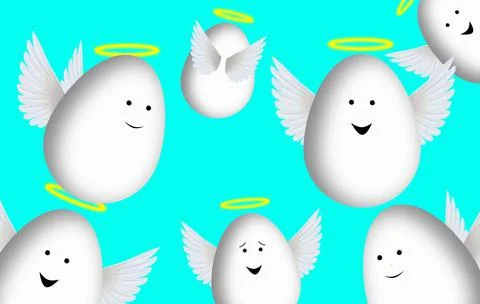 Happy easter. Easter eggs in the form of angels Stock Illustration