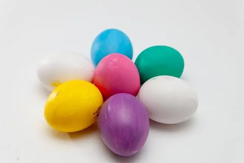 Happy Easter. Easter eggs. Natural dyed colorful eggs Stock Photos