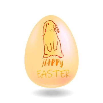 Happy easter, easter eggs with pattern of cute rabbit. Stock Illustration