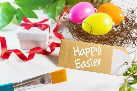 Happy Easter! Easter greeting card. Stock Photos