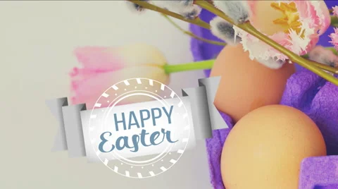 Happy Easter. Easter time decoration animated. 動画素材 48332033