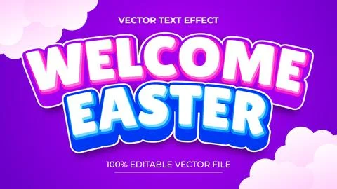 Happy easter editable text effect editable font style Stock Illustration