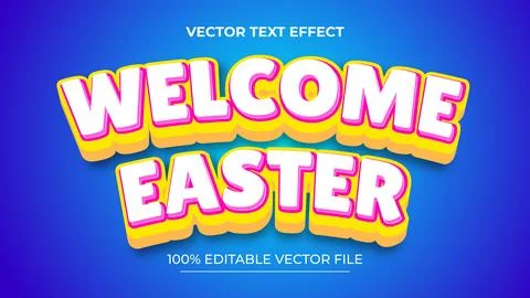 Happy easter editable text style effect with colorful style Stock Illustration