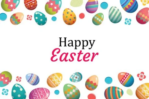 Happy easter egg background template.Can be used for greeting card, ad, wallp Stock Illustration