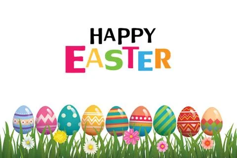 Happy easter egg background template.Can be used for greeting card, ad, wallp Stock Illustration