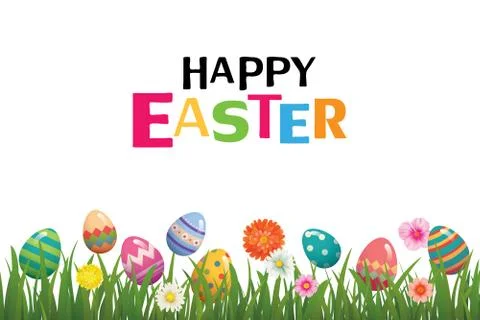 Happy easter egg background template.Can be used for greeting card, ad, wallp Stock Illustration
