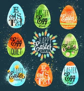 Happy easter egg blue Stock Illustration