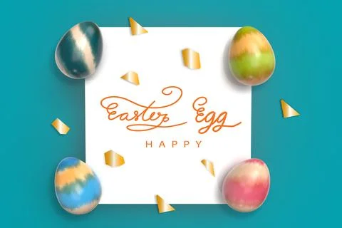 Happy easter egg bunny font lettering calligraphy handwritten white paper m.. Иллюстрация