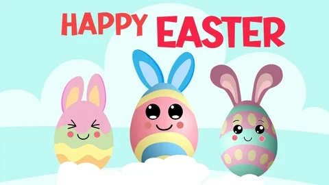 Happy easter egg bunny jump Stock Footage 233658915