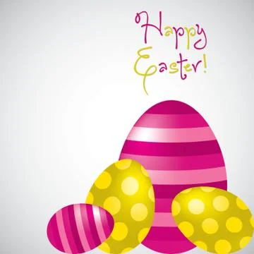 Happy Easter egg card in vector format. Stock Illustration