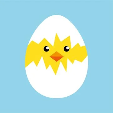 Happy easter egg chick sign, background vector Stock Illustration
