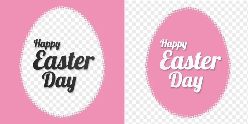 Happy easter egg design elements halftone on  transparent background Ilustração Stock