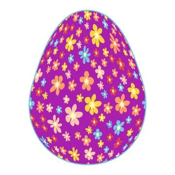 Happy Easter egg Ditsy floral pattern. Flowers and stars, lavender and pink. Illustrazione stock