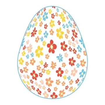 Happy Easter egg Ditsy floral pattern. Flowers and stars, lavender and pink. Stockillustratie
