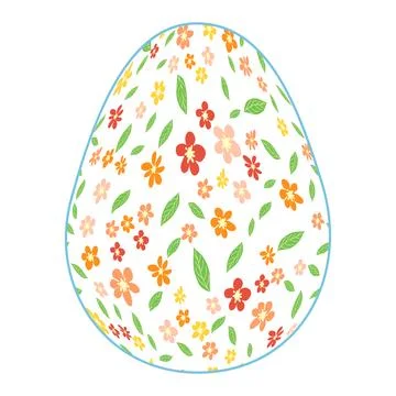 Happy Easter egg Ditsy floral pattern. Flowers and stars, lavender and pink. Stockillustratie