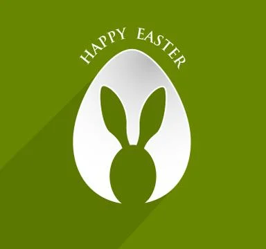 Happy Easter egg ear rabbit Stock Illustration