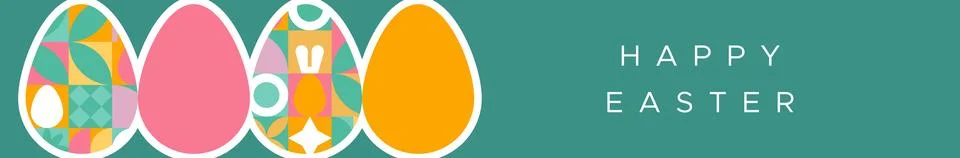 Happy easter egg folk geometric spring banner Illustrazione stock