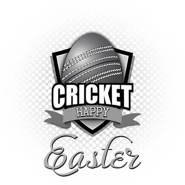 Happy Easter. Egg in the form of a cricket ball Stock Illustration