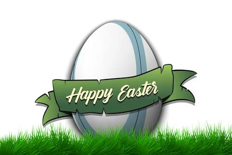 Happy Easter. Egg in the form of a rugby ball Illustrazione stock