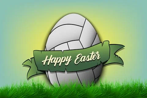 Happy Easter. Egg in the form of a volleyball ball Illustrazione stock