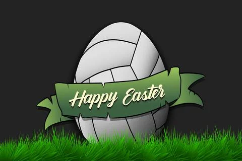 Happy Easter. Egg in the form of a volleyball ball Stock Illustration