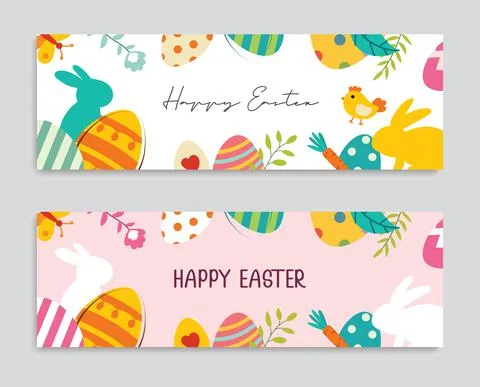 Happy easter egg greeting card background template.Can be used for invitation Stock Illustration