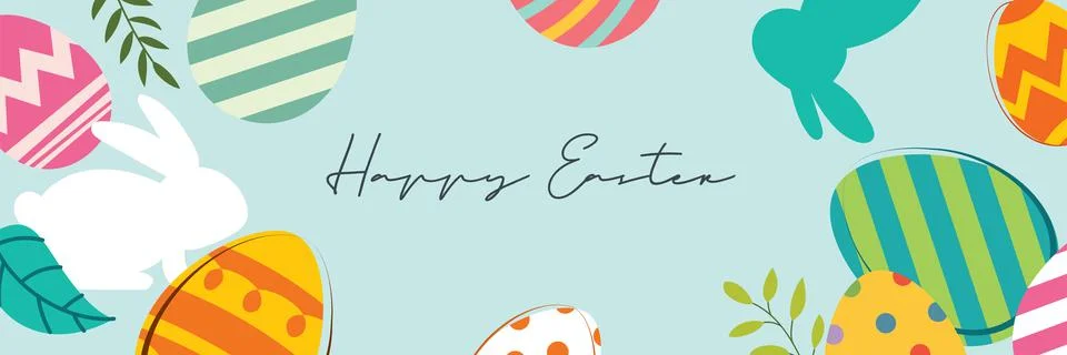Happy easter egg greeting card background template.Can be used for cover, inv Stock Illustration